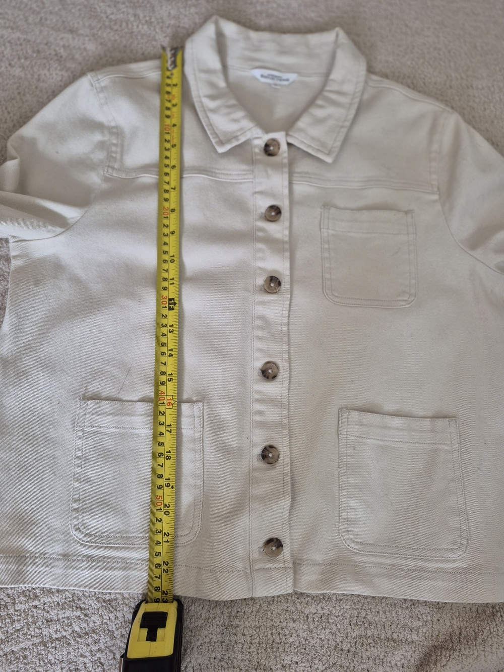 Northern Reflections Cream Button-Front Jean Jacket - Picture 5 of 10